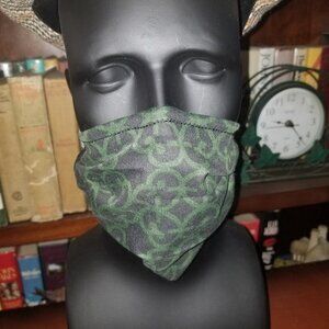 Cloth Face Mask - Silver/Copper Filters-BlackGreen